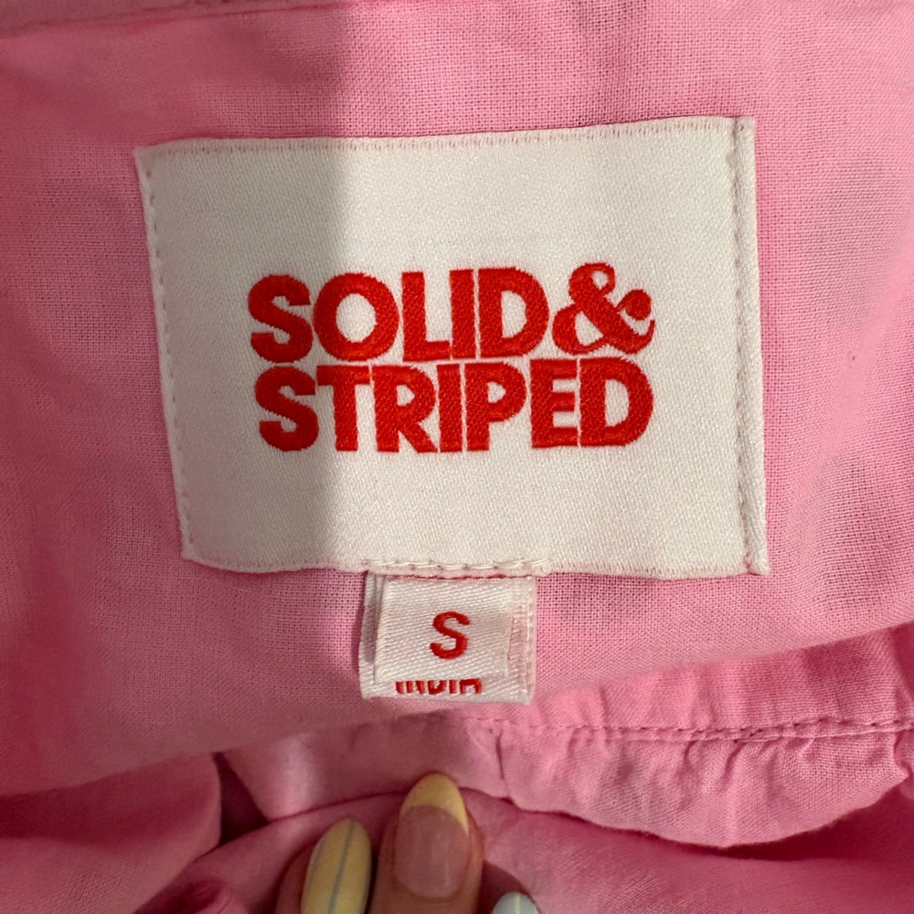 SOLID & STRIPED Pink Eyelet Dress Size S Summer Cottagecore - Picture 8 of 9